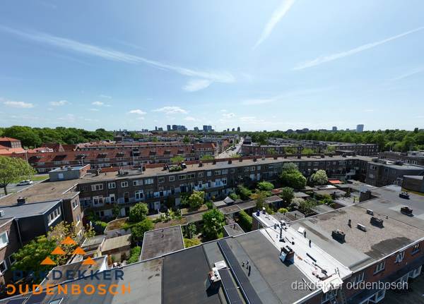 Luchtfoto van daken en dakgoten in Oudenbosch Luchtfoto van daken en dakgoten in Oudenbosch
